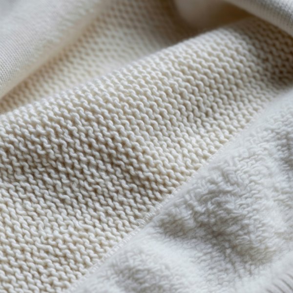 Square macro of the inside of a loopback French terry sweatshirt showing rows of small cotton loops